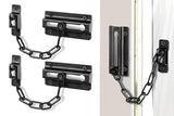2Pcs Door Security Chain Lock Door Chain Lock with 12 Screws for Wood Door-Silver