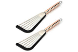 2Pcs Nonstick Cookware Spatula With Silicone Edge Heat Resistant Kitchen Cooking Thin Spatula Flipper