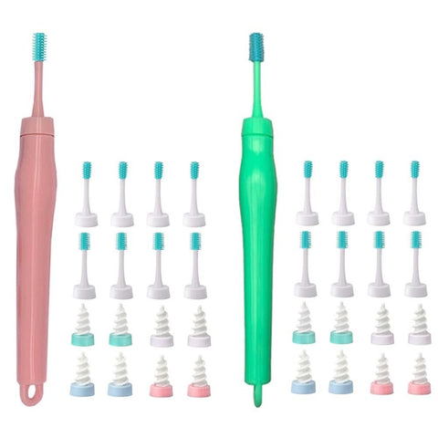 32pcs Ear Wax Remover Tool Reusable Spiral Ear Wax Remover Silicone Ear Cleaner for Adults Kids -Pink and green