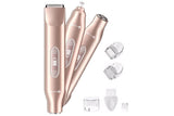 3-in-1 Electric Shaver Nose Hair Trimmer for Face Body Bikini Underarm and Legs - Rose Gold