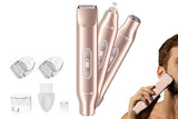 3-in-1 Electric Shaver Nose Hair Trimmer for Face Body Bikini Underarm and Legs - Rose Gold