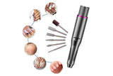 Electric Manicure Tools Kit File Machine Cordless Nail Drill Trimmer Nail Grind Trim Polish-Gray