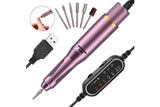 Electric Manicure Tools Kit File Machine Cordless Nail Drill Trimmer Nail Grind Trim Polish-Purple