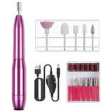 Electric Nail Drill Kit Cordless Nail Drill Portable USB Rechargeable Manicure Pedicure Tools for Acrylic Gel Nails -Gold