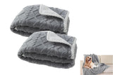 2pcs Pet Blanket for Couch Protection Water Resistance Cats Dogs Blanket for Furniture Protector-Grey S