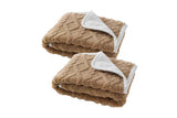 2pcs Pet Blanket for Couch Protection Water Resistance Cats Dogs Blanket for Furniture Protector-Khaki S