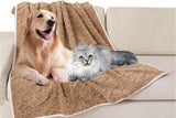 2pcs Pet Blanket for Couch Protection Water Resistance Cats Dogs Blanket for Furniture Protector-Khaki L