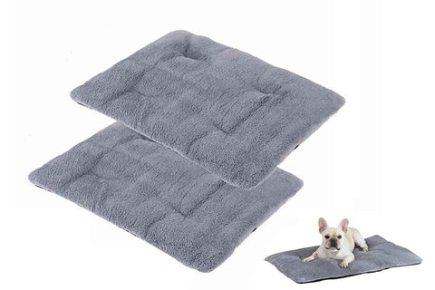 2Pcs Pet Blanket Self-Heating Bed Pad Cat Dog Self-Warming Cushion-Grey M