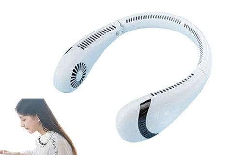 Portable Neck Fan Mini Hanging Neck Fan Rechargeable Personal Fan Hands Free Cooling Fan-White In Australia - Darrahopens