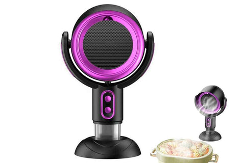 Portable Smoke Purifier Fan Removes Odors Dust Smoke for Cooking and Camping BBQ -BlackPurple In Australia - Darrahopens