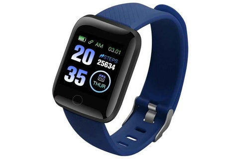 116plus Waterproof Smart Watch Sports Fitness Trackaer with Heart Rate Monitor for Men and Women-Blue In Australia - Darrahopens