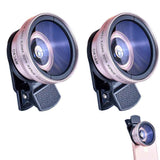 2pcs Cell Phone Camera Lens 2 in1 Portable Wide Angle Macro Cell Phone Camera Lens Kit -Rose Gold In Australia - Darrahopens