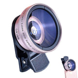 2pcs Cell Phone Camera Lens 2 in1 Portable Wide Angle Macro Cell Phone Camera Lens Kit -Rose Gold In Australia - Darrahopens