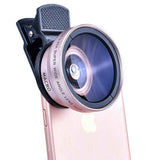 2pcs Cell Phone Camera Lens 2 in1 Portable Wide Angle Macro Cell Phone Camera Lens Kit -Rose Gold In Australia - Darrahopens