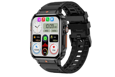 Military Smart Watch 1.95-Inch Fitness Tracker with Heart Rate Sleep Monitor 100 Sports Modes Activity Tracker-Black In Australia - Darrahopens
