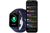 Smart Watch 1.96-Inch ECG Fitness Tracker with Heart Rate Blood Oxygen Blood Glucose Uric Acid and Blood Lipid 100 Sports Modes Activity Tracker-Blue
