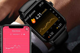 Smart Watch 1.96-Inch ECG Fitness Tracker with Heart Rate Blood Oxygen Blood Glucose Uric Acid and Blood Lipid 100 Sports Modes Activity Tracker-Black