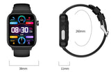 Smart Watch 1.96-Inch ECG Fitness Tracker with Heart Rate Blood Oxygen Blood Glucose Uric Acid and Blood Lipid 100 Sports Modes Activity Tracker-Black