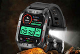 Smart Watches for Men Fitness Tracker with Call Function 100+ Sport Modes Flashlight-Black In Australia - Darrahopens
