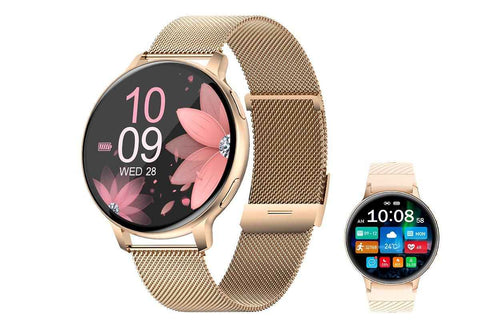 Smart Watch with Bluetooth Call and Sleep Monitor Fitness Tracker Watch-Gold In Australia - Darrahopens