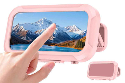 Waterproof Anti-Fog Rotating Shower Phone Holder for Bathroom-Light Pink In Australia - Darrahopens