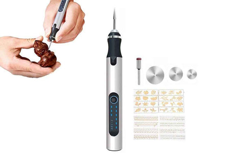 Electric Micro Engraver Pen DIY Engraving Tool Kit Cordless Portable Rechargeable Engraving Pen-Silver In Australia - Darrahopens