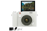 4K Digital Camera 64MP Vlogging Camera with 180-degree Flip Screen 16X Digital Zoom -White In Australia - Darrahopens