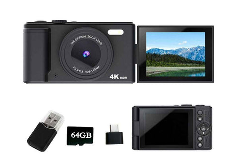 4K Digital Camera Flip Screen Autofocus for Vlogging Photography Beginners-Black In Australia - Darrahopens