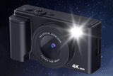 4K Digital Camera Flip Screen Autofocus for Vlogging Photography Beginners-Black