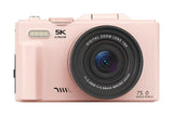 5K Digital Camera with 180-degree Flip Screen Vlogging Camera for YouTube -Pink