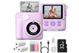 Instant Print Camera for Kids Zero Ink Print Photo Camera with 32G TF Card-Purple In Australia - Darrahopens