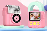 Instant Print Camera for Kids Zero Ink Print Photo Camera with 32G TF Card-Pink