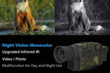 Night Vision Monocular Binoculars 4K IR Digital Telescope for Adult Hunting Camping-Multicolor