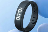 Digital Sports Watch Pedometer Vibrating Alarm Wristband - Black In Australia - Darrahopens