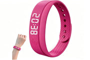 Digital Sports Watch Pedometer Vibrating Alarm Wristband - Black