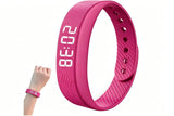 Digital Sports Watch Pedometer Vibrating Alarm Wristband - Black