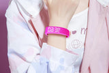 Digital Sports Watch Pedometer Vibrating Alarm Wristband - Pink