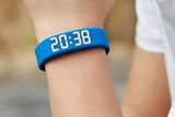Digital Sports Watch Pedometer Vibrating Alarm Wristband - Blue