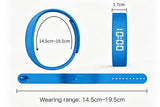 Digital Sports Watch Pedometer Vibrating Alarm Wristband - Blue