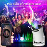 LED Starry Sky Projector Light Bedroom Ambient Light USB Night Light Bluetooth Speaker: White