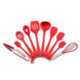 10pcs Silicone Kitchen Utensils Non-stick Cookware Spatula Spoon Cookware Set - Red In Australia - Darrahopens