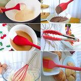10pcs Silicone Kitchen Utensils Non-stick Cookware Spatula Spoon Cookware Set - Red In Australia - Darrahopens