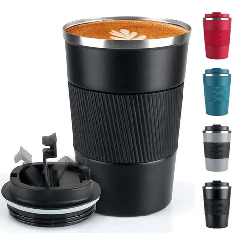 12oz Vacuum Stainless Steel Coffee Cup Leakproof Travel Mug Black In Australia - Darrahopens
