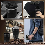 12oz Vacuum Stainless Steel Coffee Cup Leakproof Travel Mug Black In Australia - Darrahopens