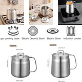 1.5L Stainless Steel Oil Filter Pot, Bacon Grease Container with Strainer for Kitchen