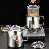 1.5L Stainless Steel Oil Filter Pot, Bacon Grease Container with Strainer for Kitchen