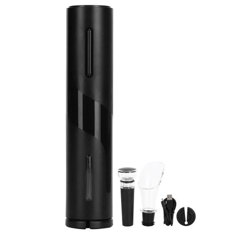 4-In-1 USB Electric Wine Opener Set Corkscrew Foil Cutter Pourer Vacuum Stopper Kit