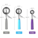 4 oz cream scoop with trigger cake batter measuring spoon Yellow