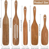 5 Pack Teak Wooden Spatula Set Non-Stick Pan Kitchen Cooking Utensils Brown In Australia - Darrahopens