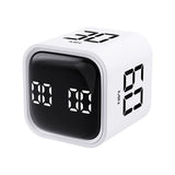 Cube Timer F4 Gravity Flip Rechargeable Countdown Clock LED Display White